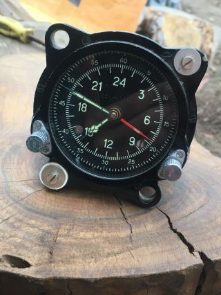 Vintage Soviet Cockpit Clock,  Air Force Aircraft Aviation Watch Block 55m 698422