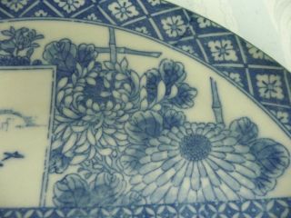 ANTIQUE (19TH C. ) CHINESE HAND PAINTED BLUE & WHITE PORCELAIN PLATTER/CHARGER 3