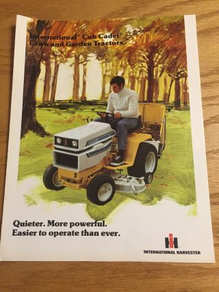 Vintage International Harvester Cub Cadet Lawn Tractor Sales Leaflet 1975