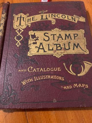 Vintage The Lincoln Stamp Album With 240 - 250 Worldwide Postage Stamps