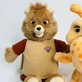 Vintage Teddy Ruxpin and Grubby 1985 Cassette Talking Plush Toys 2