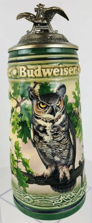 Vintage Anheuser Busch Birds Of Prey The Great Horned Owl Stein 1994 Germany