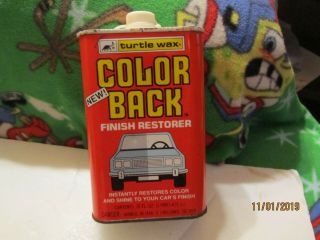 1980 Color Back Finish Restorer 16 Fl Oz Metal Tin Full Made By Turtle Wax Usa