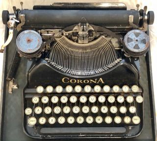 Vintage L C Smith Corona Portable Typewriter Black Case
