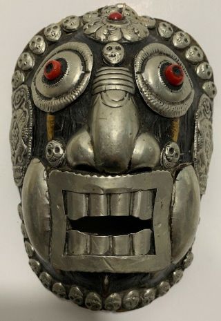 Tibetan Authentic Turtle Shell Armor Dream Ritual Kapala Nuo Opera Decor Mask