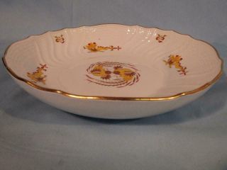 EXQUISITE MEISSEN EMBOSSED YELLOW DRAGON & RED DOT ACCENT 9.  5 