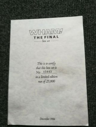 Wham The Final Box Set 2 x GOLD Vinyl Record & (, T - shirt) Ltd Edition 2