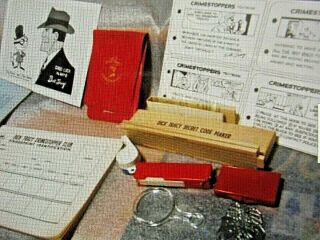 1961 Dick Tracy Crimestopper Club Kit (badge,  Whistle,  Code Maker,  Photo,  Etc. )