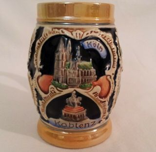 Vintage German Souvenir Beer Mug/stein With City Names Made In Germany No Lid