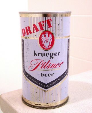 Tough C.  1960s Krueger Pilsner Draft S/s Beer Can From Cranston,  Ri