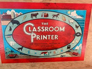 Vintage 1932 The Classroom Printer - Stamp Set The Classroom Teacher Wooden Box 3