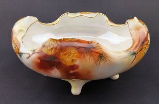 Antique Hand Painted Rosenthal Porcelain Footed Bowl
