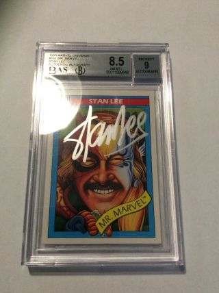 1990 Marvel Comics Trading Card 161 Signed Stan Lee Mr.  Marvel Beckett