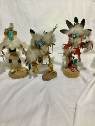 3 Vintage Kachina Dolls Signed By G.  L " Three Amigos "