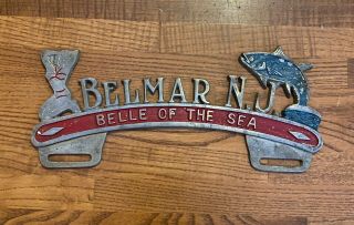 License Plate Topper Vintage - Belmar N.  J.  - Belle Of The Sea