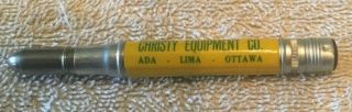 Vintage John Deere Bullet Pencil Advertiser Christy Ada Illinois Ottawa Lima Oh
