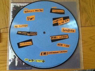 Very Rare Limited Edition Sex Pistols 10 inch Picture Disc Bollocks Album 2
