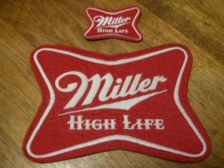 Set Of 2 Vintage Miller High Life Beer Patches 1 Large And 1 Small