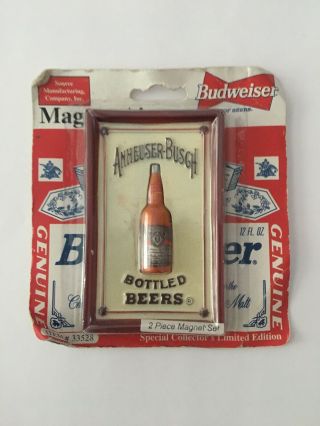 Vintage Budweiser Anheuser Busch Bottled Beers Magnet