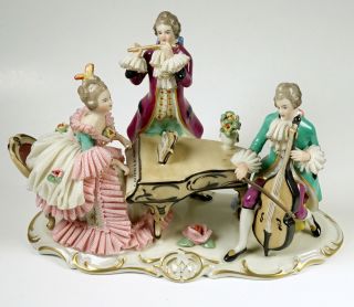 Frankenthal Wessel Dresden Art Trio Piano Musical Group Figurine 612 - 4 Germany