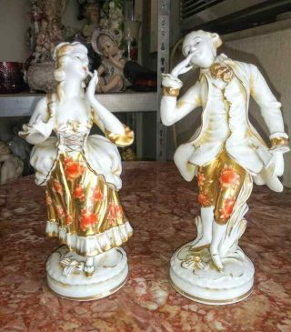 Vintage Continental Porcelain Figurine Couple.