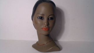 Vintage Ceramic Young Woman Head Bust African American
