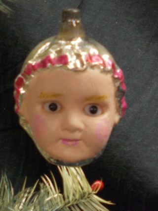 Antique/vintage German Glass Figural Christmas Ornament " Girl 