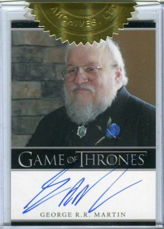 Game Of Thrones Season 2 Dealer Incentive George Martin Autograph Card