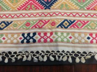 Vintage Textile Mexican Saltillo Serape Table Runner 45 x 18 