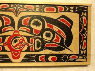 Clarence Wells Wood Box Art Northwest Coast Haida Canada First Nations Signed 2