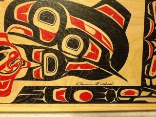 Clarence Wells Wood Box Art Northwest Coast Haida Canada First Nations Signed 3