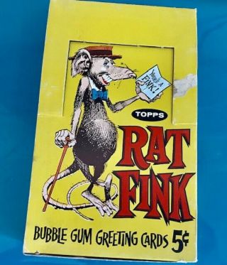 1965 Rat Fink Topps Ed Roth Bubble Gum Wax Pack Wax Box Display Box Rarest -