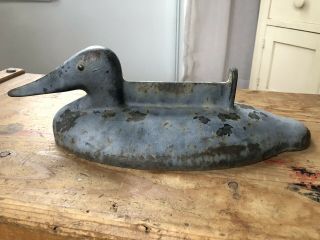 Antique Vintage Cast Iron Duck Decoy Boot Scraper Shoe Door Stop Figural Heavy