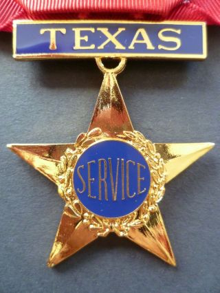 Texas Lone Star Distinguished Service Medal,  Type 2 With Ribbon Bar