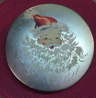 Vintage Mrs Stevens Christmas Holiday Cookie Candy Santa Claus Tin Chicago