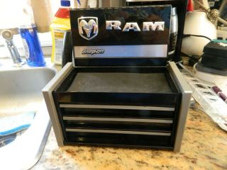 Rare Dodge Ram Mini Snap On Metal Toolbox Tool Box Chest 2