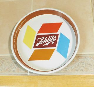 Vintage 1955 Dated Schlitz Brewing Company Tin Serving Tray Sign Wall Hanging