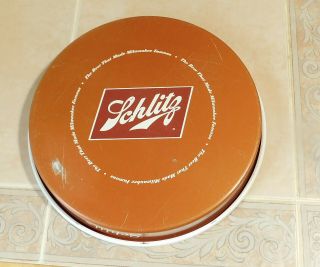 Vintage 1955 Dated Schlitz Brewing Company Tin Serving Tray Sign Wall Hanging 3