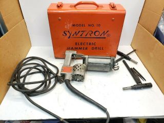 Very Rare Syntron N0 10 Electric Hammer Drill W/accessories And Case