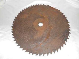 Antique Sawmill Buzz Saw Metal Blade 13 1/2 " Dia.  Wall Hanging Decor Old Vintage