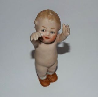 Antique Gebruder Heubach Nude Toddler Girl Vtg Bisque C 1910 Piano Baby Figurine