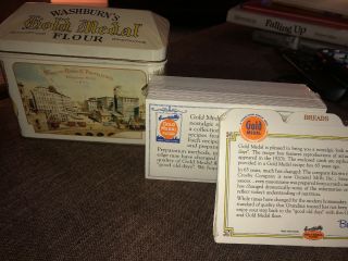 Washburns Gold Medal Flour Recipe Tin And All Cards And Dividers In Plastic 545