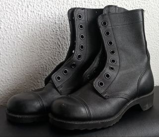 Israel Idf Army Zahal Military Black Leather Boots Shoes Size 39 Mcrae