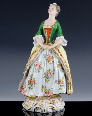 Large C1890 Samson Paris French Porcelain Figure Of Lady Period Dress
