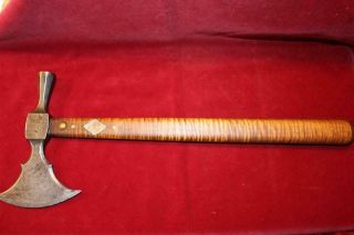 Outstanding Fine Vintage Native American Tomahawk W/gorgeous Tiger Maple Handle