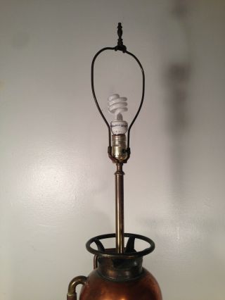 Antique Vintage GUARDENE Copper Brass Fire Extinguisher table Floor Lamp 3