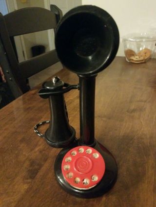Vintage Candlestick Toy Telephone Phone Black Plastic Handi - Craft Co.
