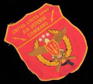 Vintage Military Patch United States Army Air Defense Command Red Eagle Large Us