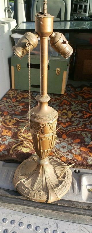 Antique Art Nouveau Royal Art Glass Co.  22 " Lamp Base