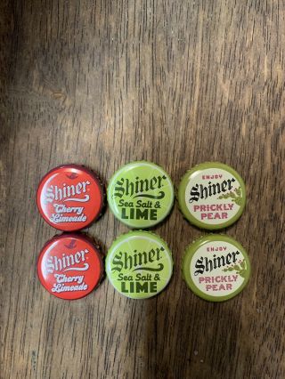 6 Shiner Texas Heat Wave Bottle Caps.  Standard